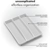 imagemadesmart Classic Large Utensil Tray Soft Grip NonSlip Kitchen Drawer MultiPurpose Home Organization BPA Free GraniteWhite