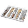 imagemadesmart Classic Large Utensil Tray Soft Grip NonSlip Kitchen Drawer MultiPurpose Home Organization BPA Free GraniteWhite