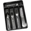 imagemadesmart Classic Mini Silverware Tray Soft Grip NonSlip Kitchen Drawer Organizer 5 Compartments MultiPurpose Home Organization BPA Free GraniteCarbon