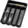 imagemadesmart Classic Mini Silverware Tray Soft Grip NonSlip Kitchen Drawer Organizer 5 Compartments MultiPurpose Home Organization BPA Free GraniteCarbon
