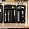 imagemadesmart Classic Mini Silverware Tray Soft Grip NonSlip Kitchen Drawer Organizer 5 Compartments MultiPurpose Home Organization BPA Free GraniteClassic Carbon