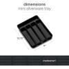 imagemadesmart Classic Mini Silverware Tray Soft Grip NonSlip Kitchen Drawer Organizer 5 Compartments MultiPurpose Home Organization BPA Free GraniteClassic Carbon