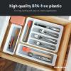 imagemadesmart Classic Mini Silverware Tray Soft Grip NonSlip Kitchen Drawer Organizer 5 Compartments MultiPurpose Home Organization BPA Free GraniteWhite