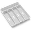 imagemadesmart Classic Small Silverware Tray  White  CLASSIC COLLECTION  5Compartments  Icons help sort Flatware Utensils and Cutlery  Softgrip Lining and Nonslip Feet  BPAFree
