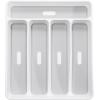 imagemadesmart Classic Small Silverware Tray  White  CLASSIC COLLECTION  5Compartments  Icons help sort Flatware Utensils and Cutlery  Softgrip Lining and Nonslip Feet  BPAFree