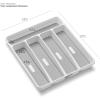imagemadesmart Classic Small Silverware Tray  White  CLASSIC COLLECTION  5Compartments  Icons help sort Flatware Utensils and Cutlery  Softgrip Lining and Nonslip Feet  BPAFree
