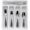 imagemadesmart Classic Small Silverware Tray  White  CLASSIC COLLECTION  5Compartments  Icons help sort Flatware Utensils and Cutlery  Softgrip Lining and Nonslip Feet  BPAFree