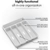 imagemadesmart Classic Small Silverware Tray  White  CLASSIC COLLECTION  5Compartments  Icons help sort Flatware Utensils and Cutlery  Softgrip Lining and Nonslip Feet  BPAFree
