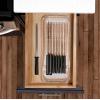 imagemadesmart Knife Drawer Organizer Kitchen Organization and Storage Holds a Variety of Knife Sizes SoftGrip Lining Clear Tray