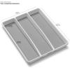 imagemadesmart Premium Antimicrobial Classic Mini Utensil Tray Soft Grip NonSlip Kitchen Drawer MultiPurpose Home Organization EPA Certified 2 Compartments CarbonWhite