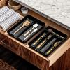 imagemadesmart Premium Antimicrobial Classic Mini Utensil Tray Soft Grip NonSlip Kitchen Drawer MultiPurpose Home Organization EPA Certified 2 Compartments CarbonPremiumCarbon
