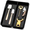 imagemadesmart Premium Antimicrobial Classic Mini Utensil Tray Soft Grip NonSlip Kitchen Drawer MultiPurpose Home Organization EPA Certified 2 Compartments CarbonPremiumCarbon