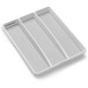 imagemadesmart Premium Antimicrobial Classic Mini Utensil Tray Soft Grip NonSlip Kitchen Drawer MultiPurpose Home Organization EPA Certified 2 Compartments CarbonWhite