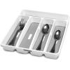 imagemadesmart Premium Antimicrobial Classic Small Silverware Tray Soft Grip NonSlip Kitchen Drawer 5 Compartments MultiPurpose Home Organization EPA Certified White5 Compartment Pack of 2