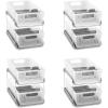 imagemadesmart Antimicrobial 2Tier Organizer MultiPurpose SlideOut Storage with Handles and Dividers for Home and Bath Frost Pack of 4Premium Frost