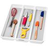 imagemadesmart Classic Large Utensil Tray Soft Grip NonSlip Kitchen Drawer MultiPurpose Home Organization BPA Free GraniteWhite