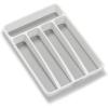 imagemadesmart Classic Mini Silverware Tray Soft Grip NonSlip Kitchen Drawer Organizer 5 Compartments MultiPurpose Home Organization BPA Free GraniteWhite