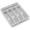 imagemadesmart Premium Antimicrobial Classic Small Silverware Tray Soft Grip NonSlip Kitchen Drawer 5 Compartments MultiPurpose Home Organization EPA Certified White5 Compartment