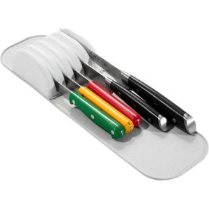imageMadesmart Premium Antimicrobial Classic Small InDrawer Knife Mat SoftGrip NonSlip Drawer Organizer LongLasting Home Organization EPA Certified White PremiumWhiteWhite