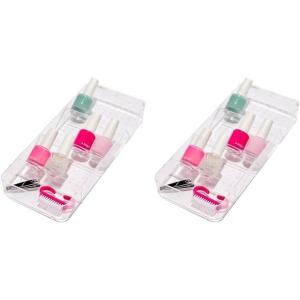 imageSmall Shallow Tray with Angled Dividers Clear  madesmart51 x 121 x 16 Pack of 2