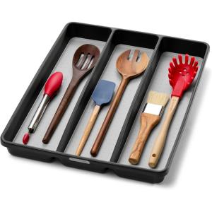 imagemadesmart Classic Large Utensil Tray Soft Grip NonSlip Kitchen Drawer MultiPurpose Home Organization BPA Free GraniteGranite