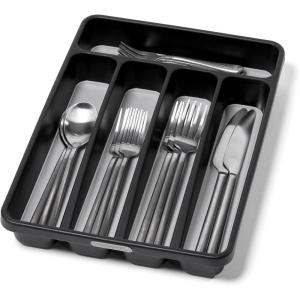 imagemadesmart Classic Mini Silverware Tray Soft Grip NonSlip Kitchen Drawer Organizer 5 Compartments MultiPurpose Home Organization BPA Free GraniteGranite