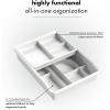 imageMadesmart 23Compartment Original Junk Drawer Organizer Tray Plastic Multipurpose Storage Bin for Drawers GraniteWhite