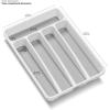 imageMadesmart Mini 5Compartment Premium Antimicrobial Plastic Silverware Tray for Drawers Cutlery and Utensil Tray Kitchen Drawer Organizer White