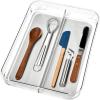 imagemadesmart 2Compartment Mini Utensil Drawer Organizer MultiPurpose Kitchen Organization and Storage SoftGrip Clear