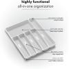 imagemadesmart Classic Large Silverware Tray  White CLASSIC COLLECTION  6Compartments Kitchen Drawer Organizer  SoftGrip Lining and NonSlip Rubber Feet  BPAFreeClassic 6 Compartment Pack of 6