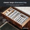 imagemadesmart Classic Large Silverware Tray  White CLASSIC COLLECTION  6Compartments Kitchen Drawer Organizer  SoftGrip Lining and NonSlip Rubber Feet  BPAFreeClassic 6 Compartment