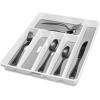 imagemadesmart Premium Antimicrobial Classic Large Silverware Tray Soft Grip NonSlip Kitchen Drawer 6 Compartments MultiPurpose Home Organization EPA Certified White6 Compartment Pack of 4