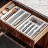 imagemadesmart Premium Antimicrobial Classic Large Silverware Tray Soft Grip NonSlip Kitchen Drawer 6 Compartments MultiPurpose Home Organization EPA Certified White6 Compartment Pack of 4