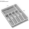 imagemadesmart Premium Antimicrobial Classic Large Silverware Tray Soft Grip NonSlip Kitchen Drawer 6 Compartments MultiPurpose Home Organization EPA Certified White6 Compartment Pack of 4