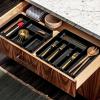 imagemadesmart Premium Antimicrobial Premium Soft Large Silverware Tray NonSlip Kitchen Drawer 6 Compartments MultiPurpose Home Organization EPA Certified Carbon