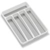 imageMadesmart Mini 5Compartment Premium Antimicrobial Plastic Silverware Tray for Drawers Cutlery and Utensil Tray Kitchen Drawer Organizer White