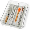 imagemadesmart 2Compartment Mini Utensil Drawer Organizer MultiPurpose Kitchen Organization and Storage SoftGrip Clear