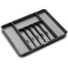 imagemadesmart Expandable Silverware Tray Adjustable Utensil Organizer for Drawers SoftGrip Lining NonSlip Base Durable and Easy to Clean GreyGranite