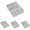 imagemadesmart Premium Antimicrobial Classic Large Silverware Tray Soft Grip NonSlip Kitchen Drawer 6 Compartments MultiPurpose Home Organization EPA Certified White6 Compartment Pack of 4