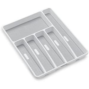 imagemadesmart Classic Large Silverware Tray  White CLASSIC COLLECTION  6Compartments Kitchen Drawer Organizer  SoftGrip Lining and NonSlip Rubber Feet  BPAFreeClassic 6 Compartment Pack of 6