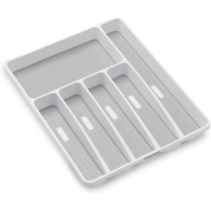imagemadesmart Classic Large Silverware Tray  White CLASSIC COLLECTION  6Compartments Kitchen Drawer Organizer  SoftGrip Lining and NonSlip Rubber Feet  BPAFreeClassic 6 Compartment