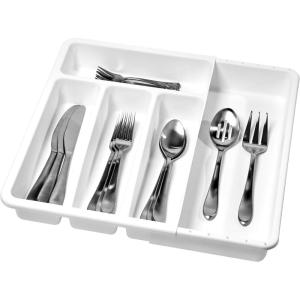 imagemadesmart Small 5 Compartment Silverware Tray OPPWhite OrganizerWhite
