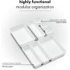 imageMadesmart 8Piece Interlocking Bin Pack Customizable MultiPurpose Drawer One Home Organization BPA Free White 8 Count8Piece