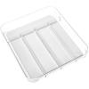 imagemadesmart 5Compartment Small Silverware Tray for Utensils Flatware Kitchen Drawer Organization and Storage SoftGrip Clear