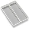 imagemadesmart Classic Mini Utensil Tray Soft Grip NonSlip Kitchen Drawer Organizer 2 Compartments MultiPurpose Home Organization BPA Free WhiteMini