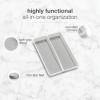 imagemadesmart Classic Mini Utensil Tray Soft Grip NonSlip Kitchen Drawer Organizer 2 Compartments MultiPurpose Home Organization BPA Free WhiteMini