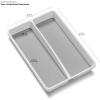imagemadesmart Classic Mini Utensil Tray Soft Grip NonSlip Kitchen Drawer Organizer 2 Compartments MultiPurpose Home Organization BPA Free WhiteMini