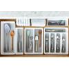imagemadesmart Classic Mini Utensil Tray Soft Grip NonSlip Kitchen Drawer Organizer 2 Compartments MultiPurpose Home Organization BPA Free WhiteMini