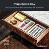 imagemadesmart Classic Mini Utensil Tray Soft Grip NonSlip Kitchen Drawer Organizer 2 Compartments MultiPurpose Home Organization BPA Free WhiteMini