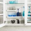 imagemadesmart Large Stacking Shelf  Clear  CABINET COLLECTION  Organizer for Cabinet or Counter  Collapsible Legs for Storage  Nonslip Rubber Feet  BPA FreeWhite